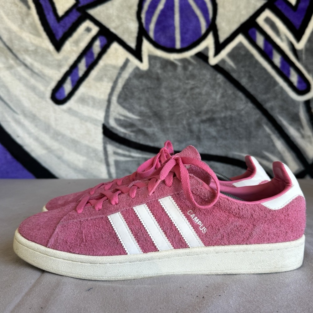 Size 12 - Adidas Originals Campus Men's Pink Shaggy Suede Sneakers BZ0069